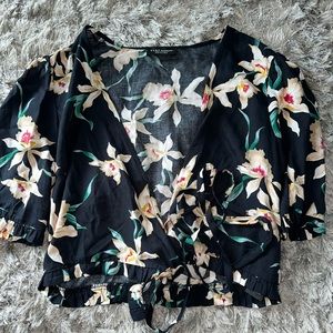 Zara flower tied crop top